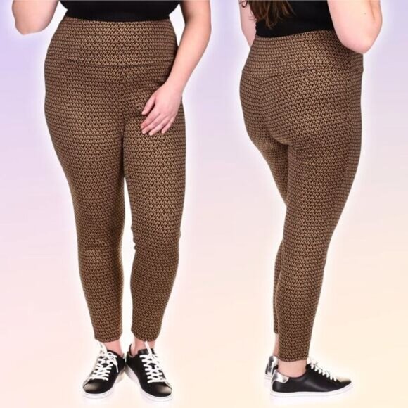 NWT MICHAEL Michael Kors High Waisted Leggings Plus Size Sz 3X - Picture 1 of 8